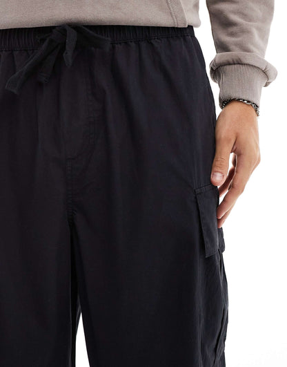 Wide Leg Parachute Cargo Trousers