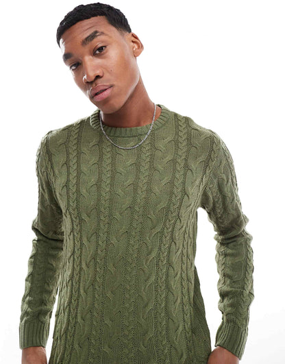 Cable Knit Round Neck Jumper