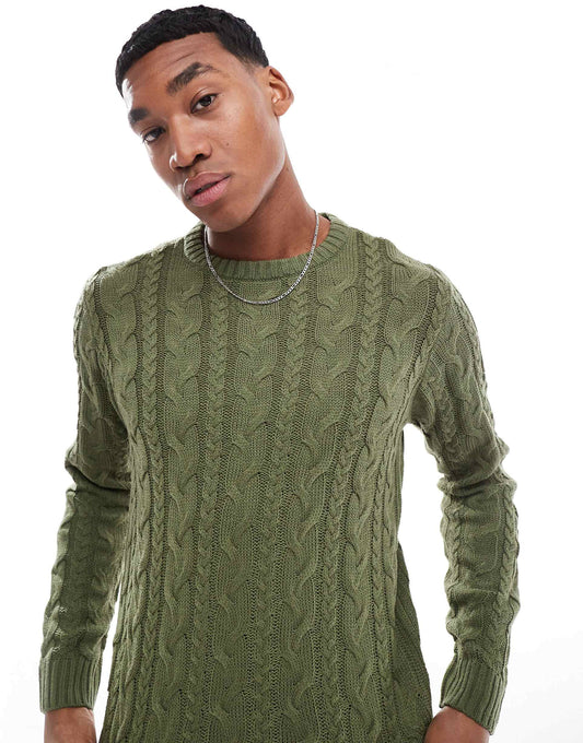 Cable Knit Round Neck Jumper
