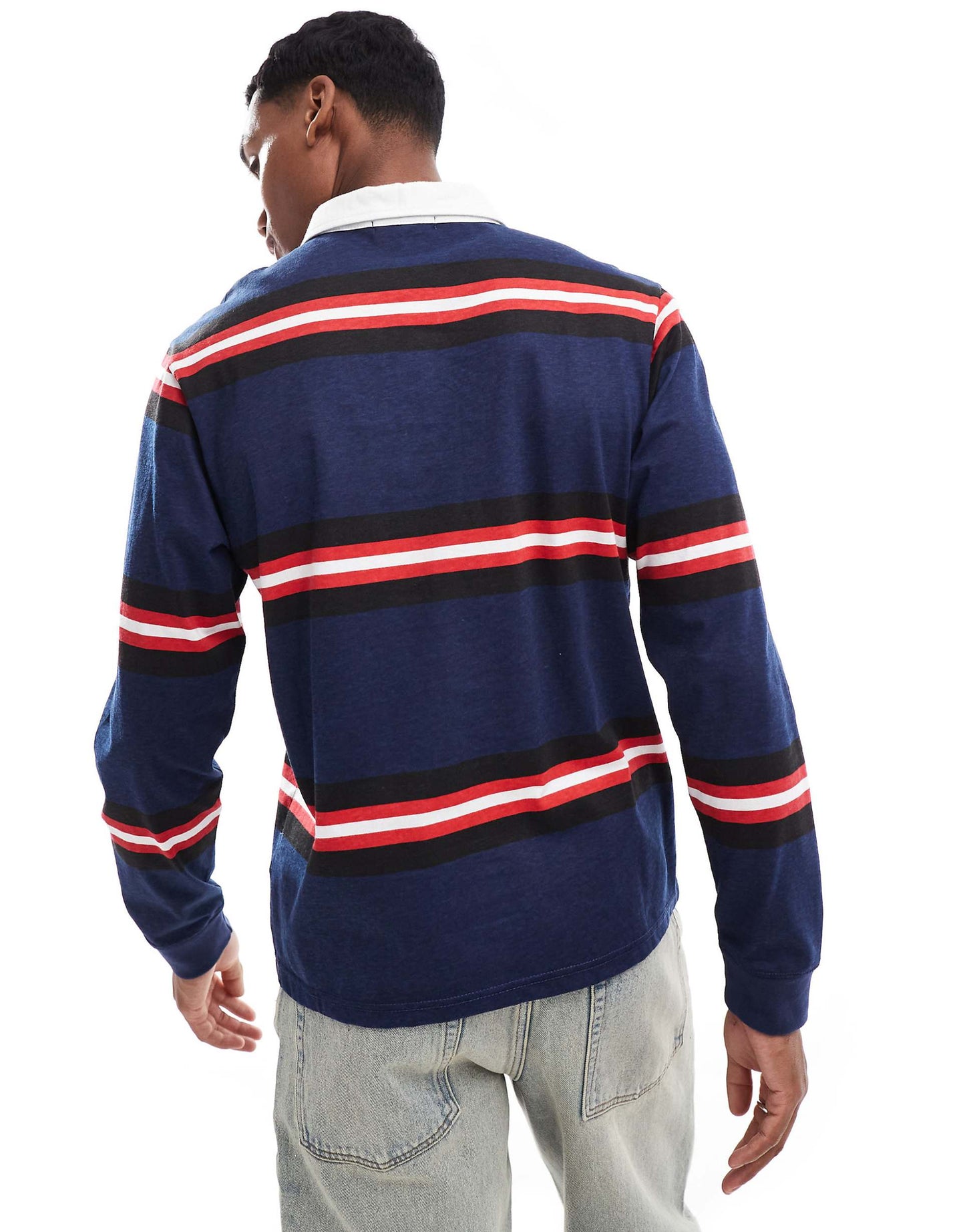 Striped Long Sleeve Polo Shirt