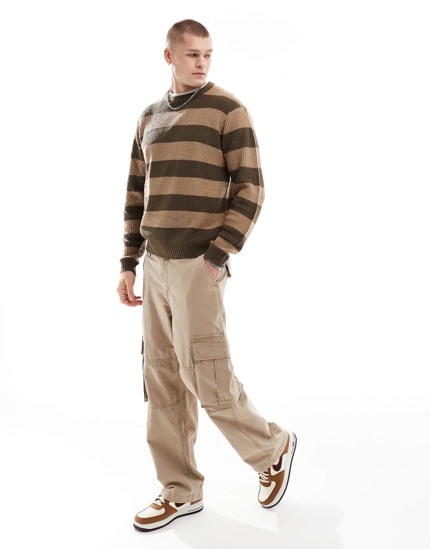 Chunky Stripe Round Neck Jumper