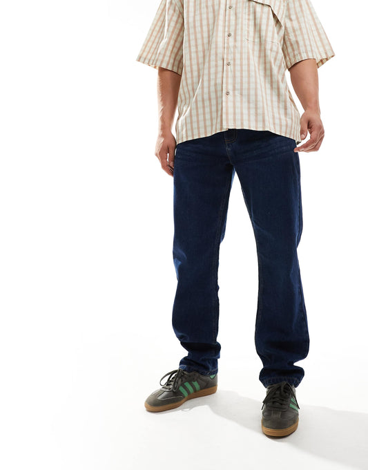Washed Relaxed Straight Leg Jeans