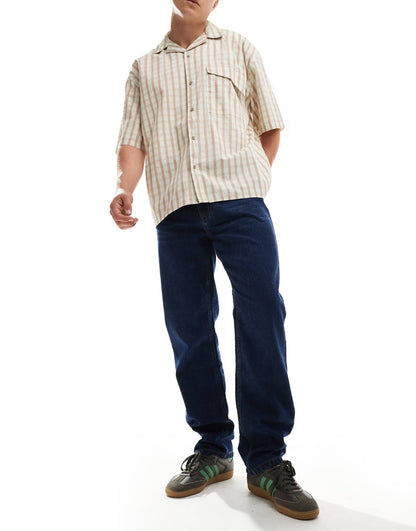 Washed Relaxed Straight Leg Jeans