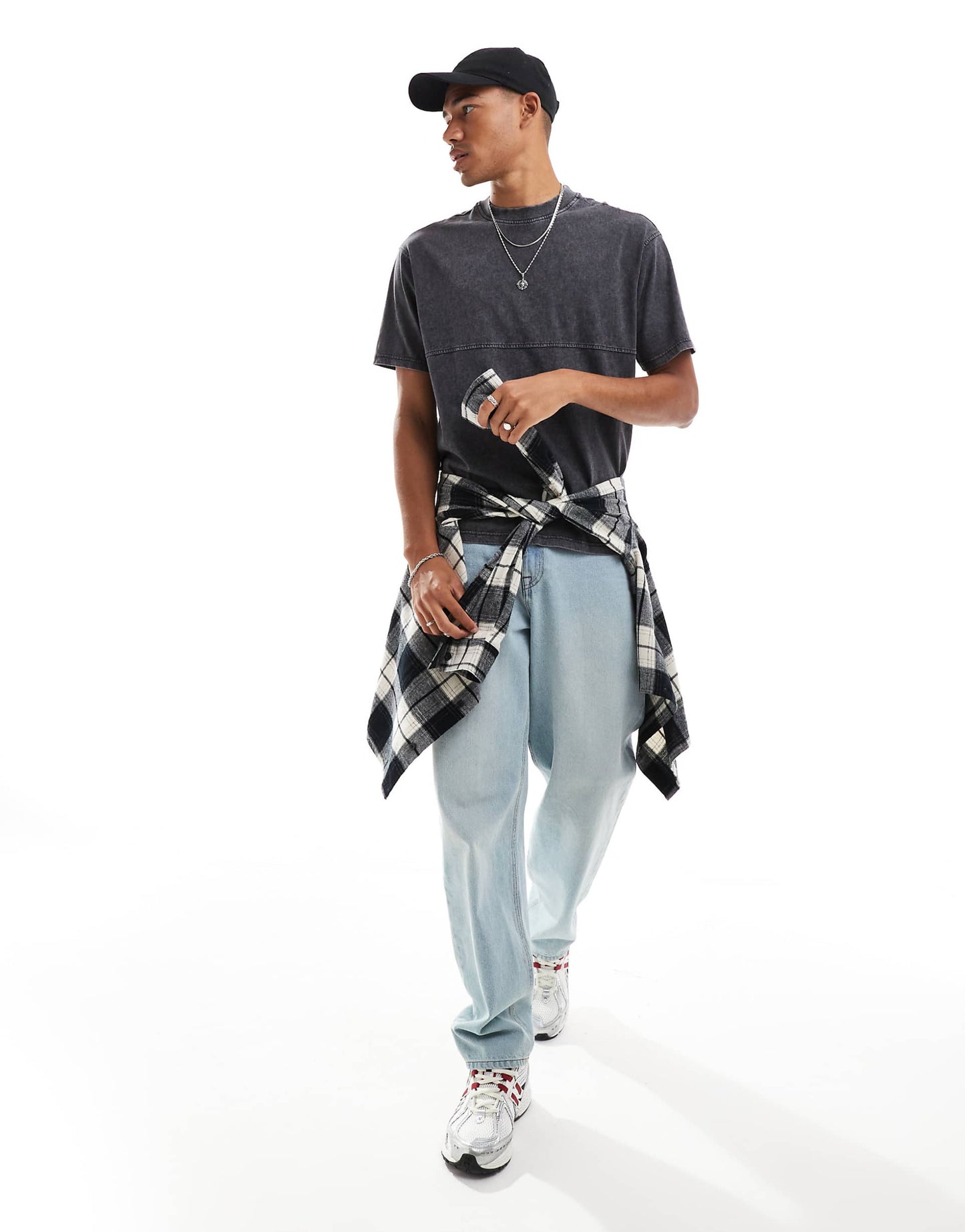 Seam Detail Acid Wash Oversized T-Shirt