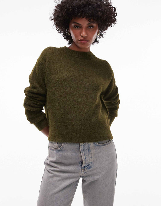 Knitted Crew With Exposed Seams Jumper