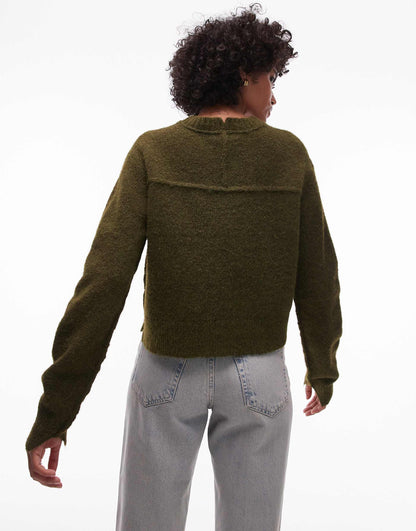 Knitted Crew With Exposed Seams Jumper
