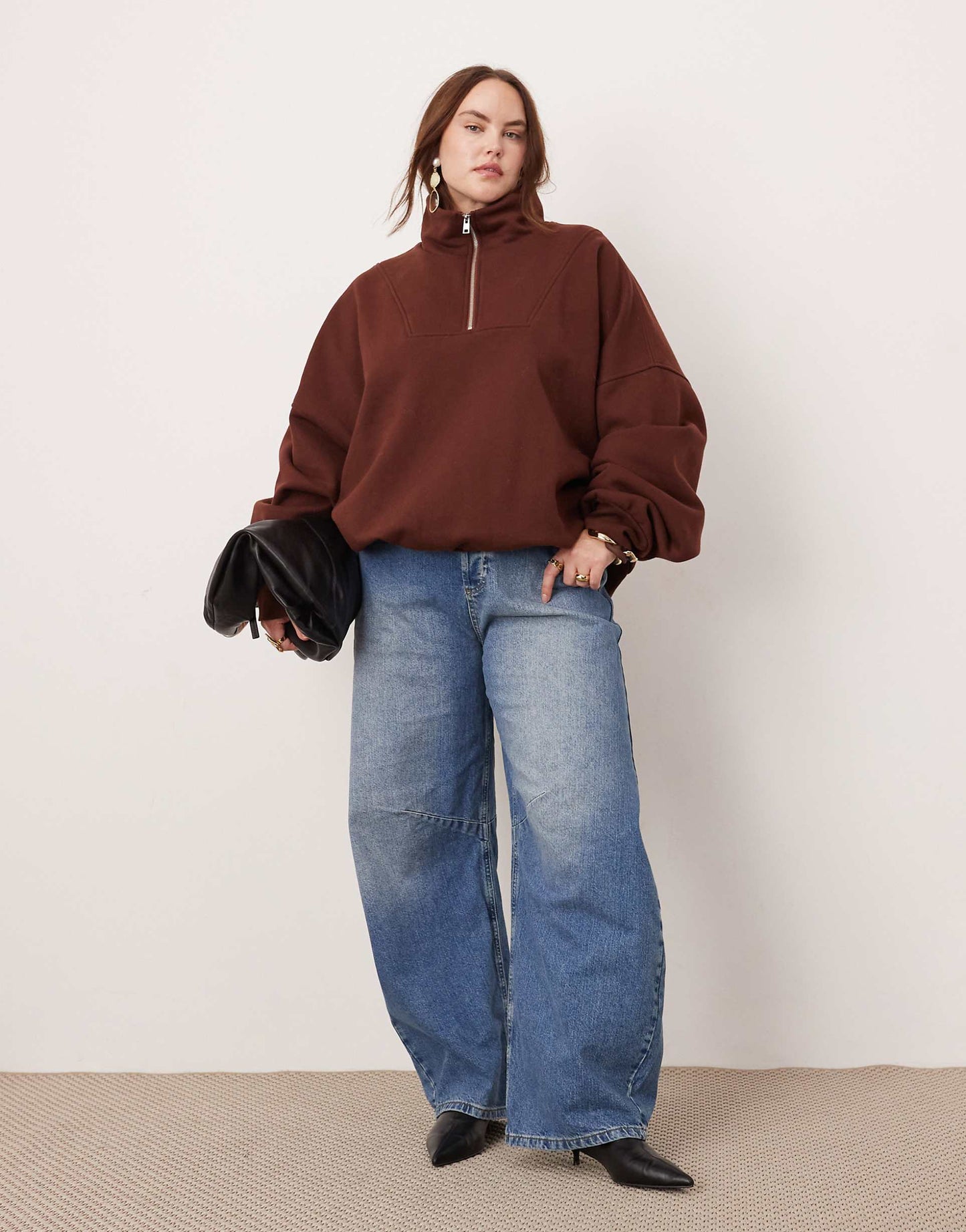 Curve Premium Heavy Weight Half Zip Oversized Sweatshirt