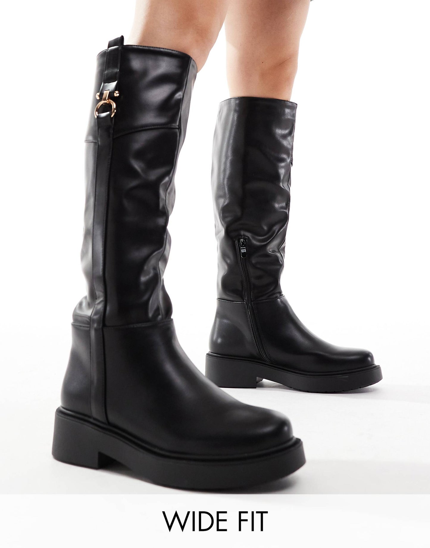 Wide Fit Knee High  Flat Riding Boot