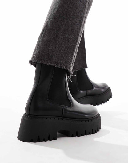 Wide Fit Chunky Ankle Boots