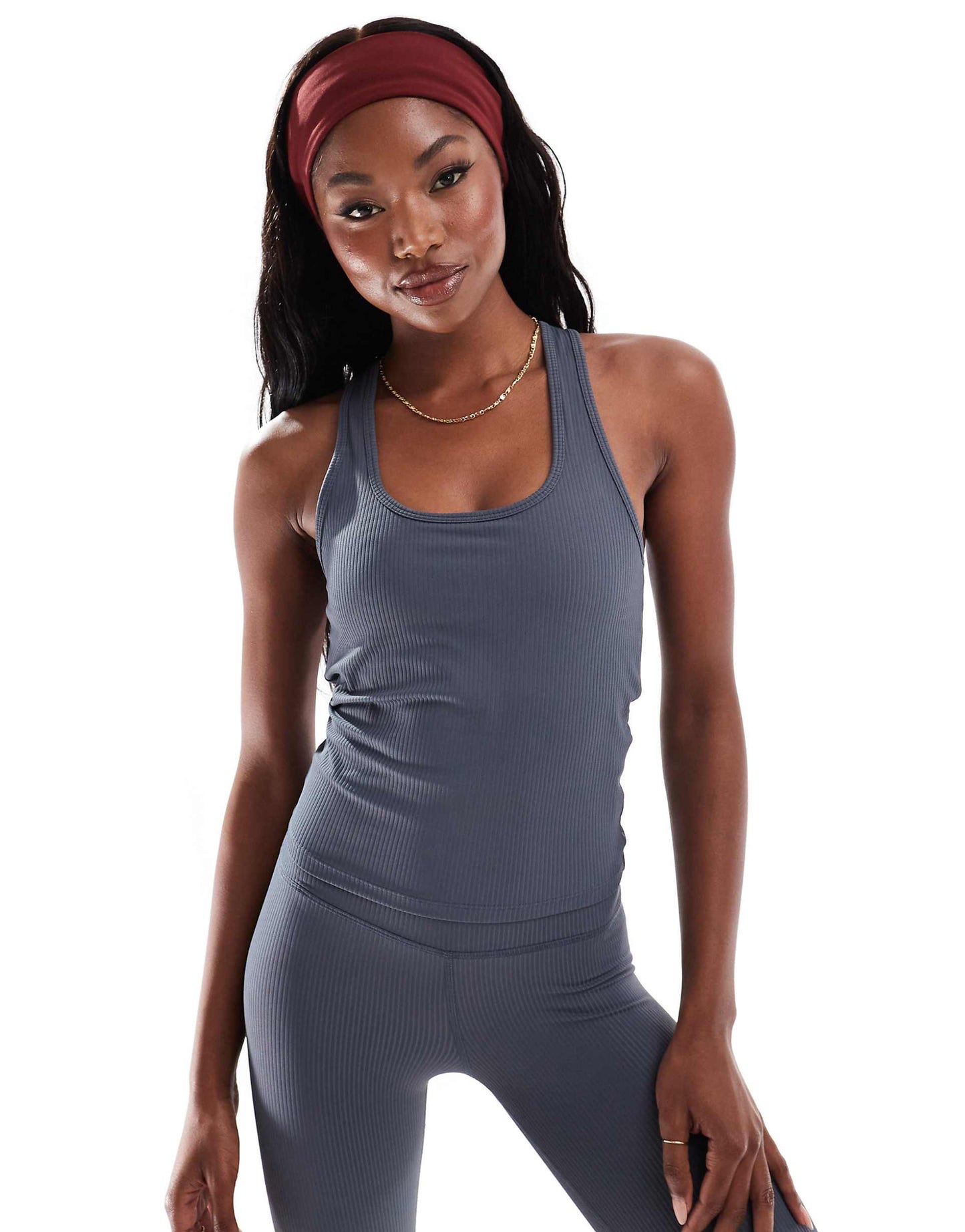 Active Rib Cross Back Vest With Inner Bra