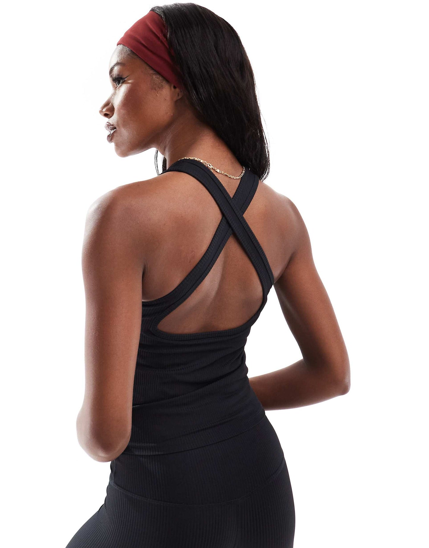 Active Rib Cross Back Vest With Inner Bra