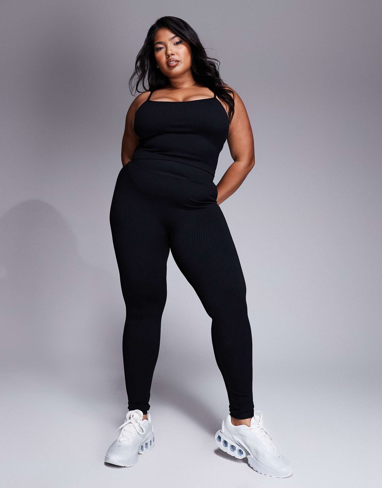 Curve Icon Seamless Rib Yoga Vest With Inner Bra