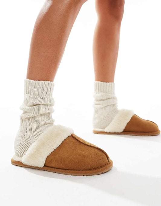 Faux Fur Mule Slippers