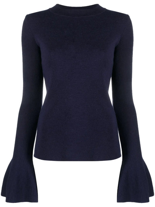 Joan Flared-Cuff Knitted Jumper