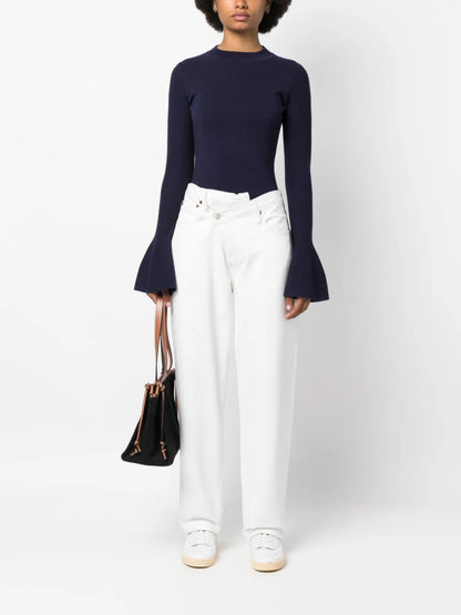 Joan Flared-Cuff Knitted Jumper