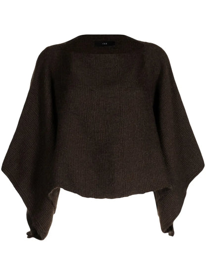 Crew-Neck Alpaca Wool Cape