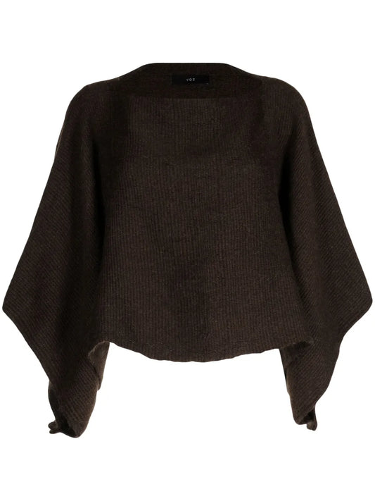 Crew-Neck Alpaca Wool Cape