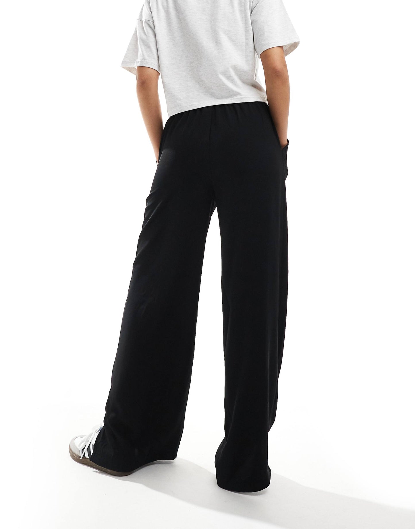 Straight Leg Pull On Trouser With Contrast Tie Detail