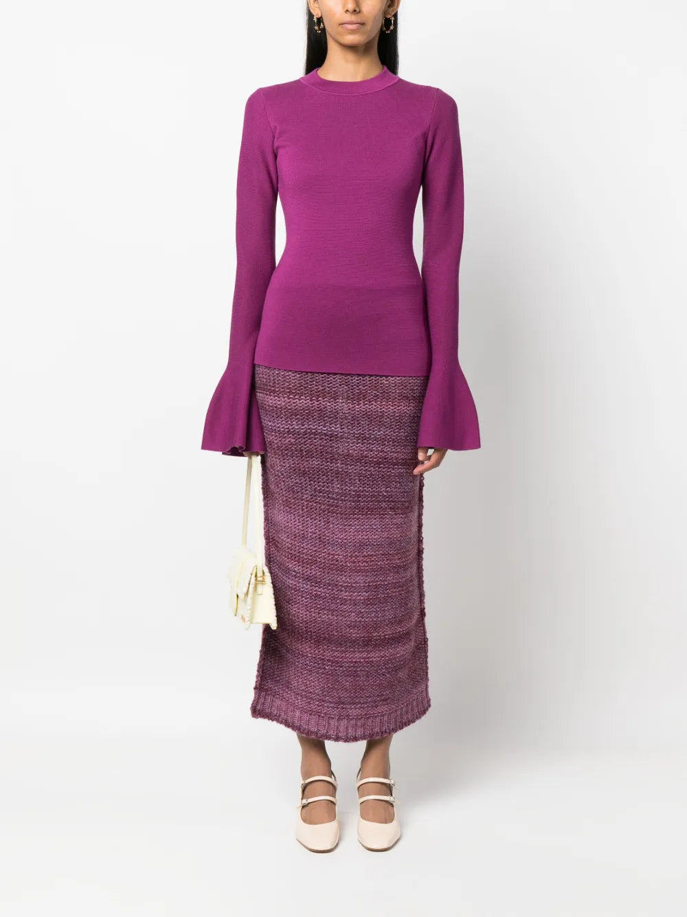 Joan Flared-Sleeve Knitted Jumper