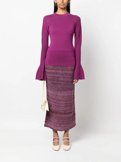 Joan Flared-Sleeve Knitted Jumper