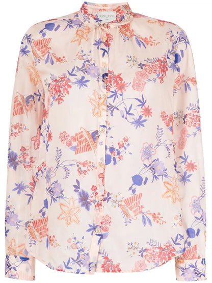 Floral-Print Long-Sleeved Shirt