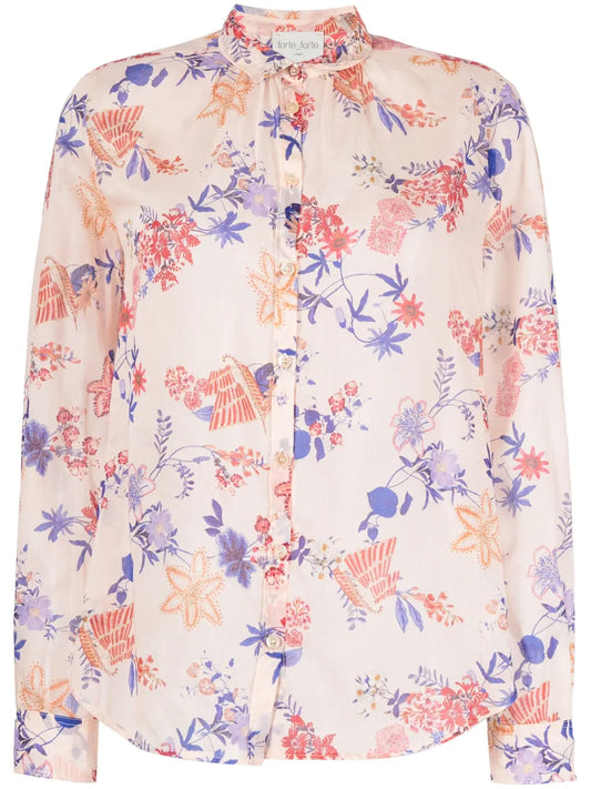 Floral-Print Long-Sleeved Shirt