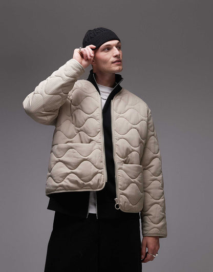 Quilted Bomber Jacket