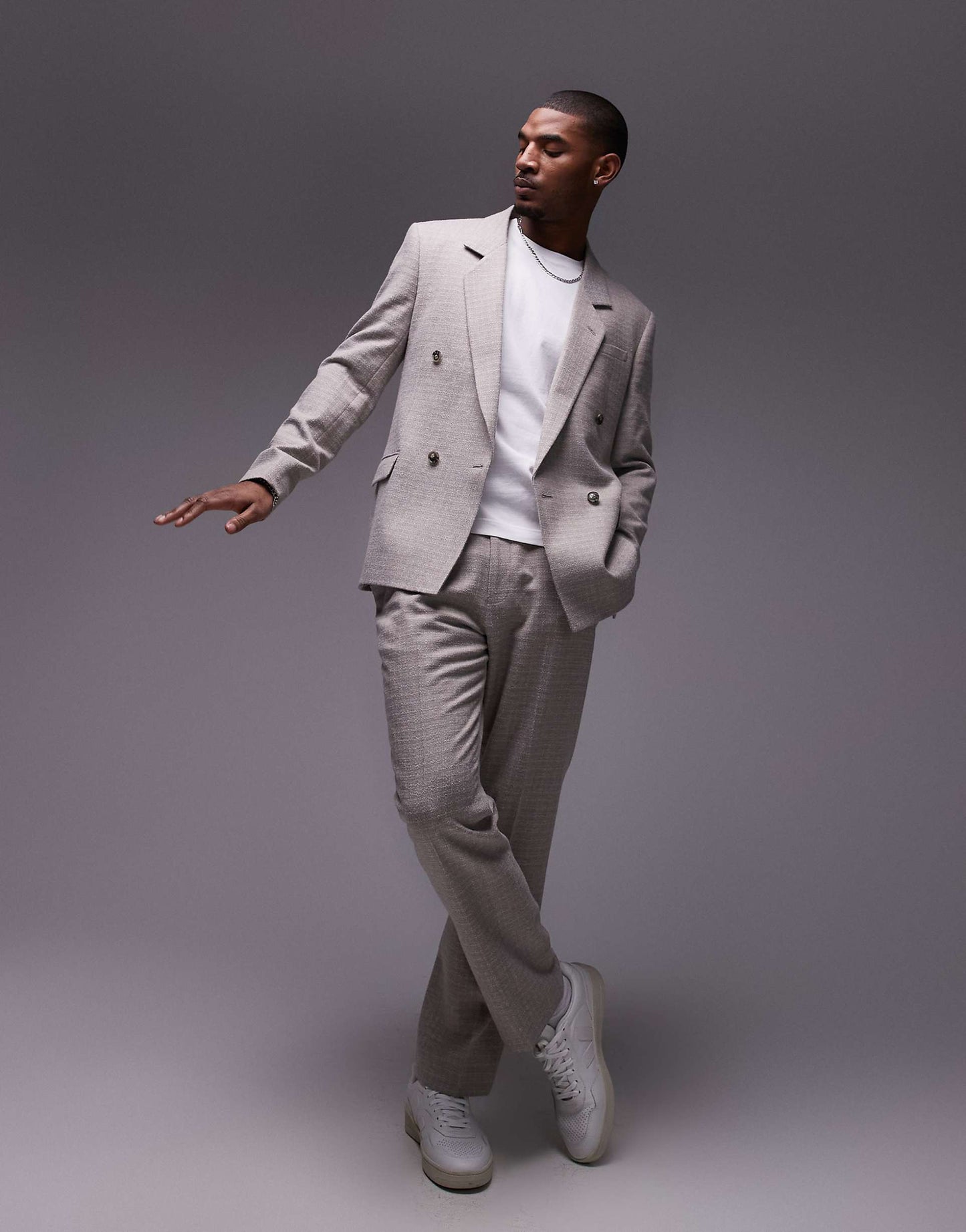 Relaxed Textured Suit Jacket