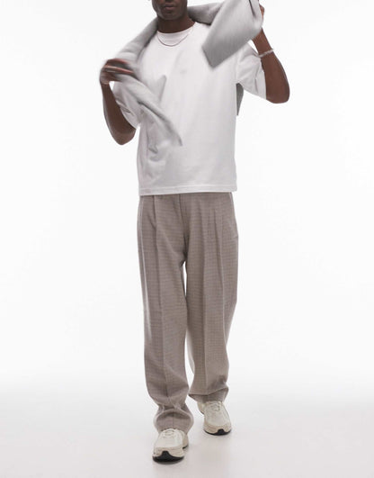 Wide Leg Texture Suit Trousers