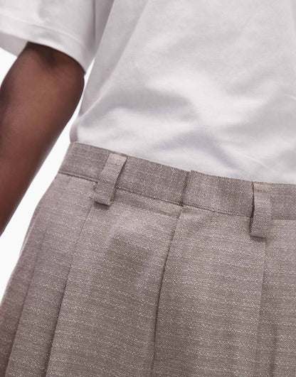 Wide Leg Texture Suit Trousers