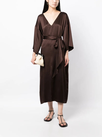 V-Neck Silk Dress