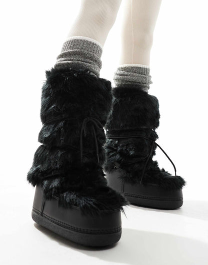 Fluffy Knee Snow Boot