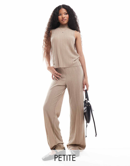 Petite Plisse Trouser Co-Ord
