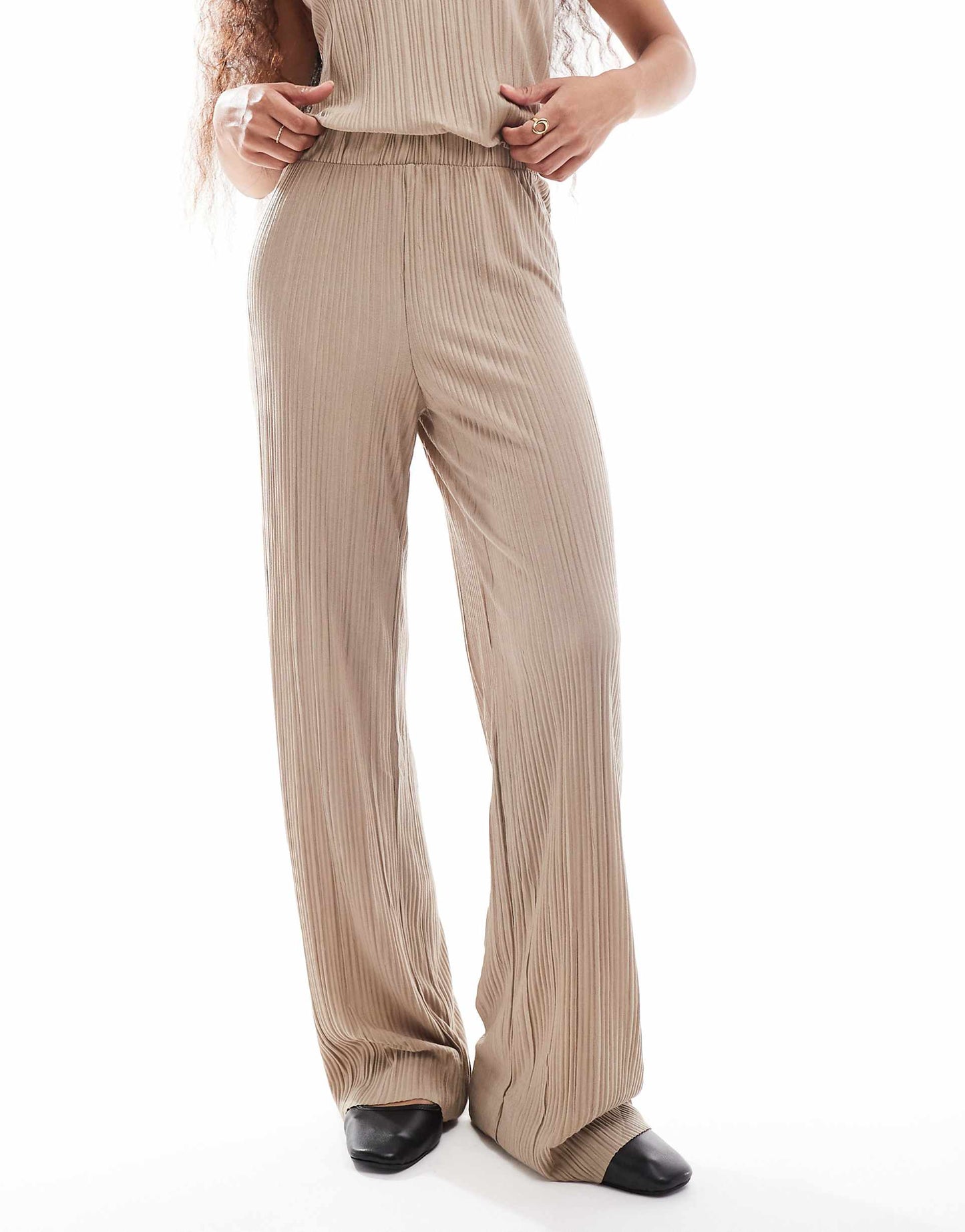 Petite Plisse Trouser Co-Ord