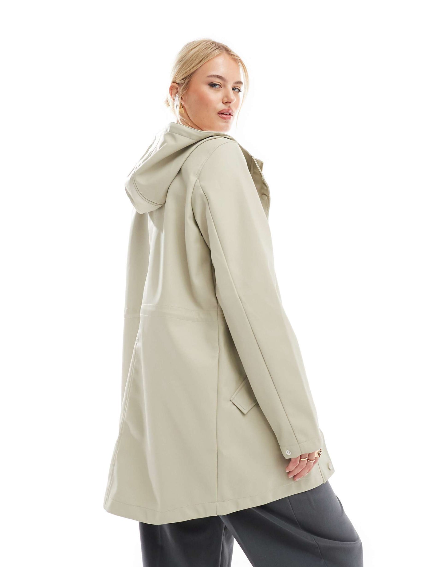 Tall Coated Rain Jacket With Hood