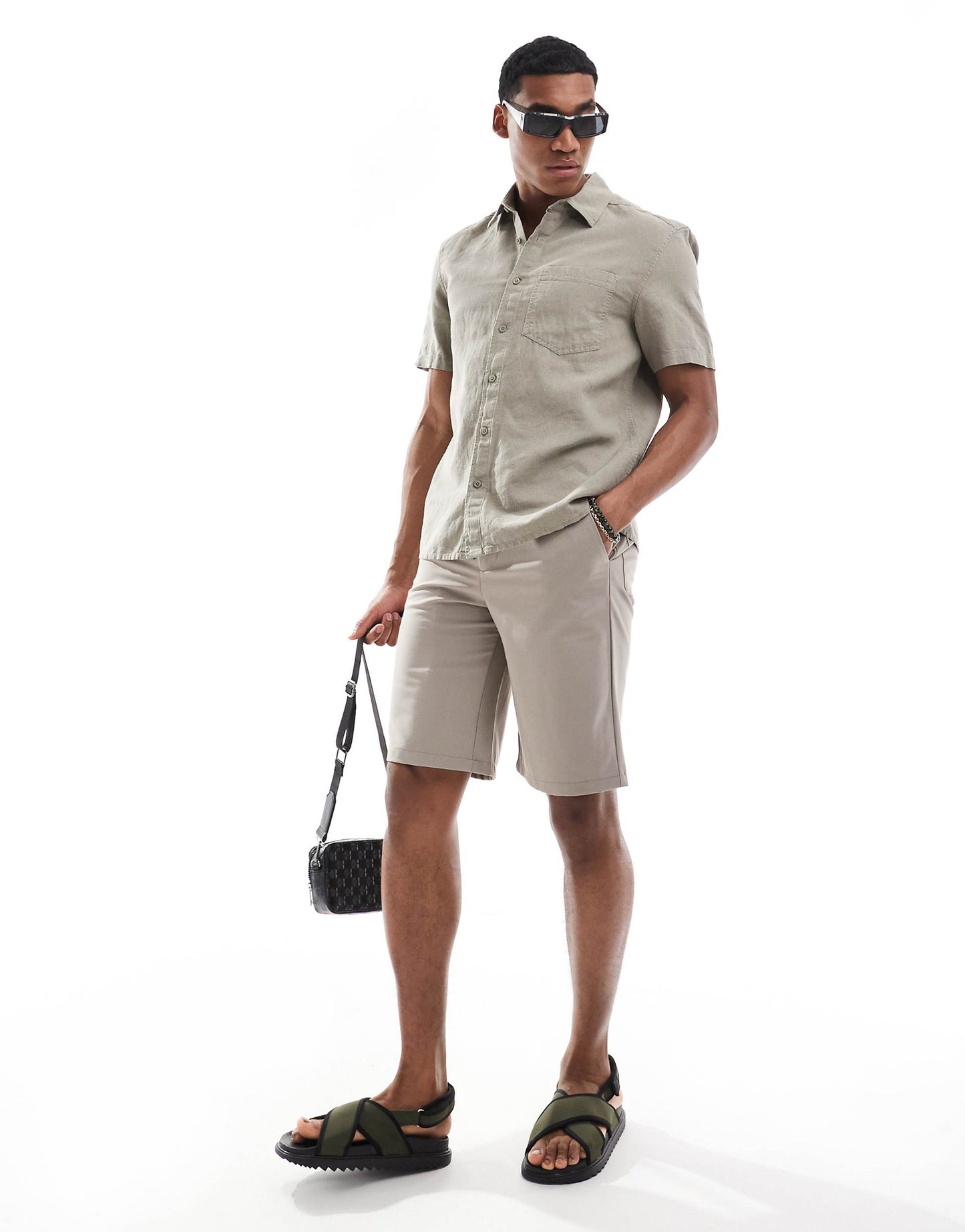 Short Sleeve Linen Look Shirt