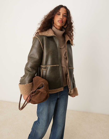 Fly Borg Collar Aviator Jacket