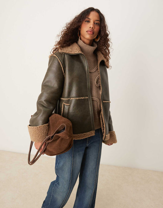 Fly Borg Collar Aviator Jacket