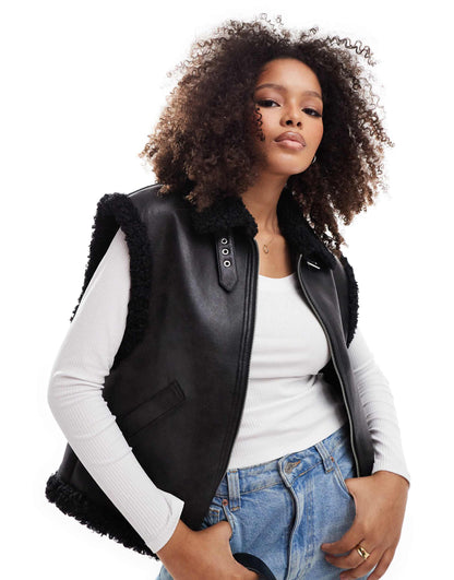 Shearling Bomber Gilet
