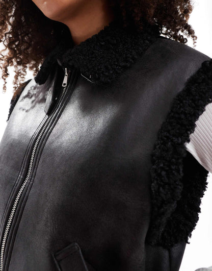 Shearling Bomber Gilet