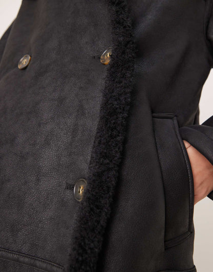 Longline Bonded Borg Trench Coat