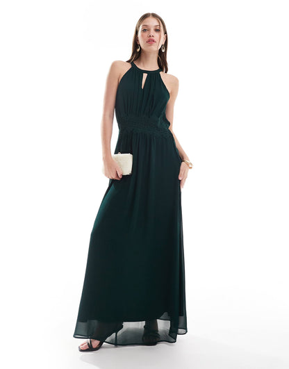 Bridesmaid Halterneck Maxi Dress