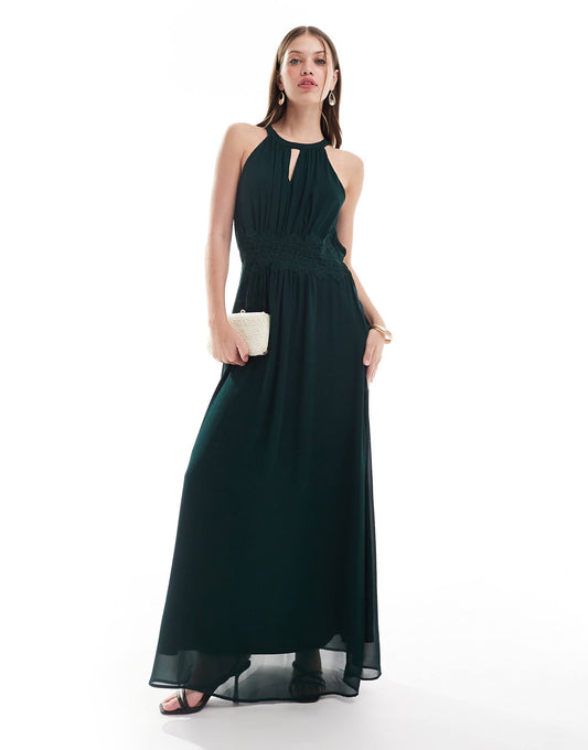 Bridesmaid Halterneck Maxi Dress
