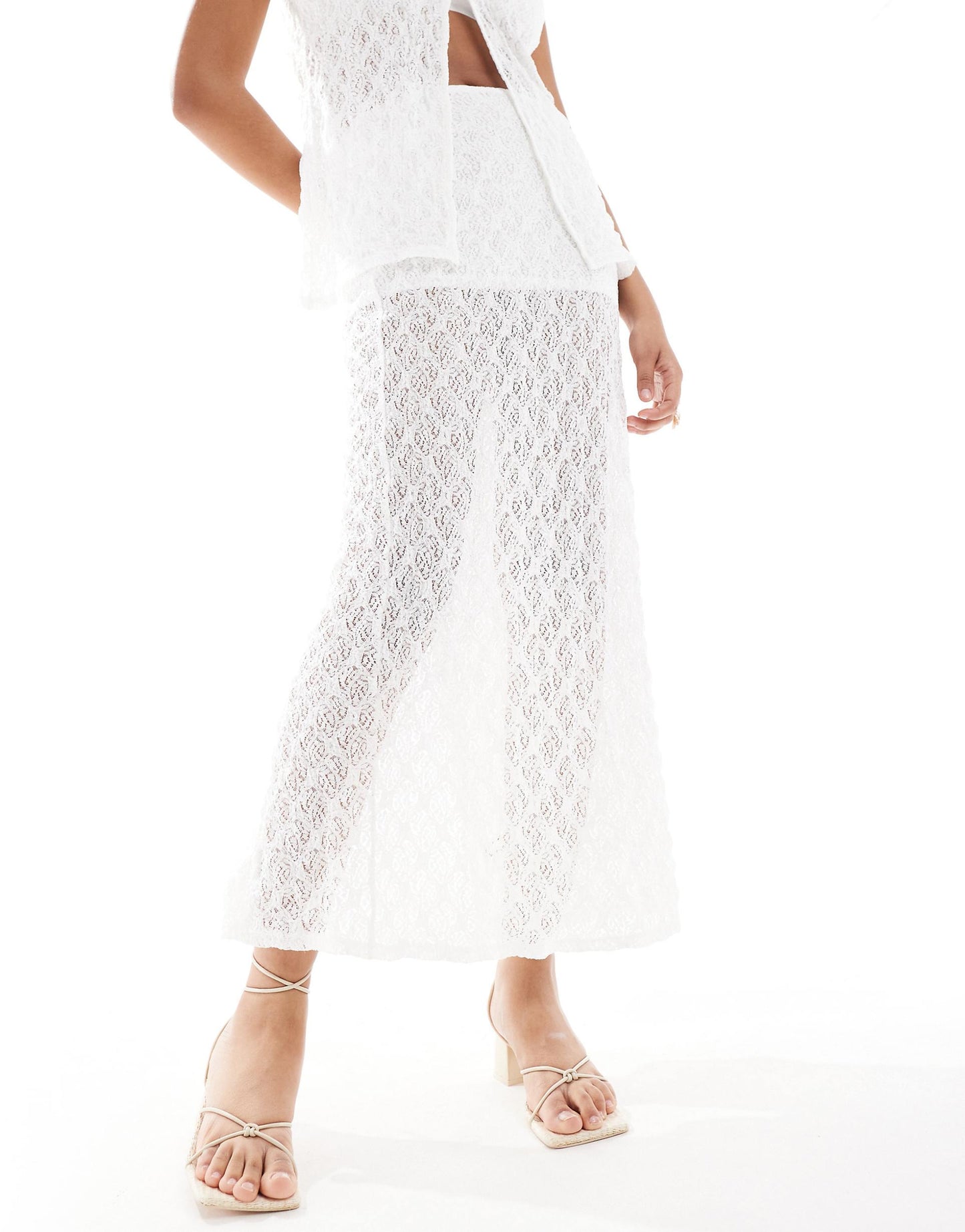 Textured Lace Maxi Skirt Co-Ord