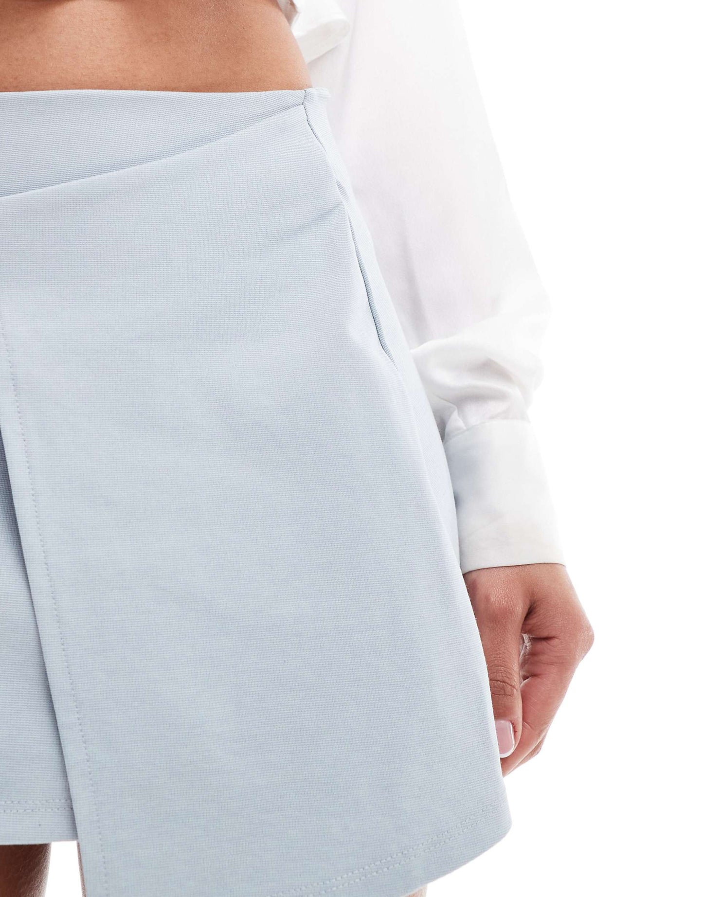 Tailored Mini Skirt With Belted Wrap Detail