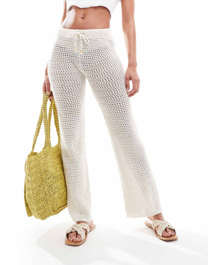 Open Knit Crochet Trouser