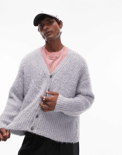 Relaxed Fit Fluffy Cardigan