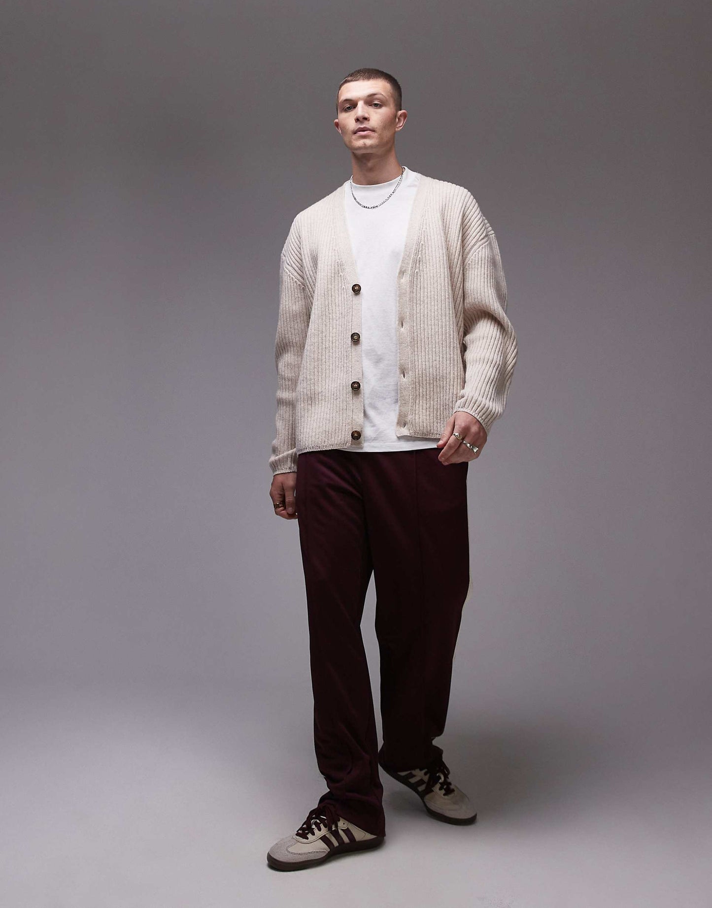 Premium Lambswool Ribbed Cardigan