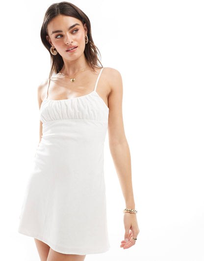 Strappy Linen Mini Dress