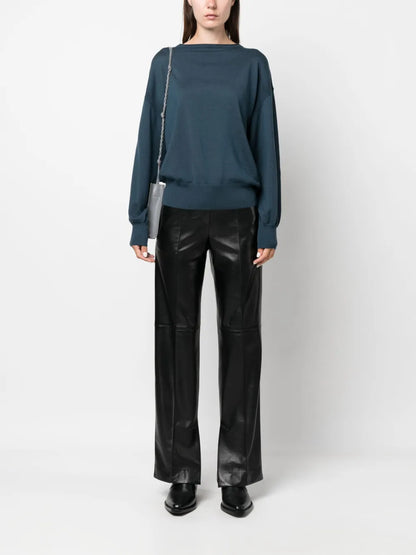 Boat-Neck Long-Sleeve Top